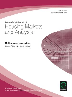 cover image of International Journal of Housing Markets and Analysis, Volume 8, Number 4